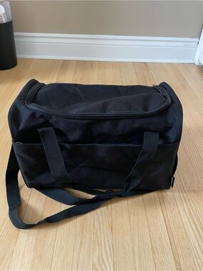 Amazon Black Canvas Travel Duffel Bag with Shoulder Strap